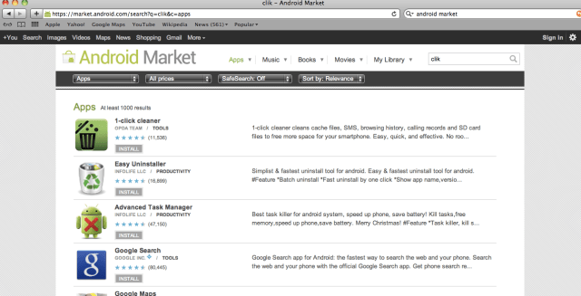 Android Market screenshot
