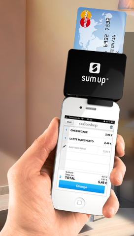 SumUp card reader and smartphone