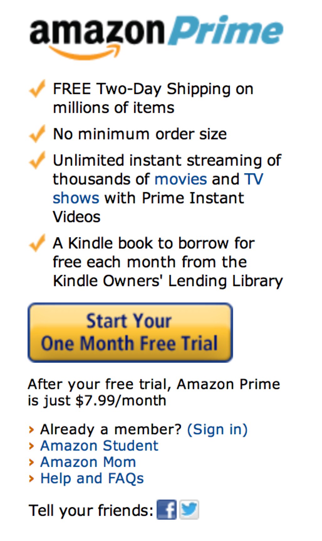 How long is the Amazon Prime free trial?