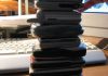 stack of phones
