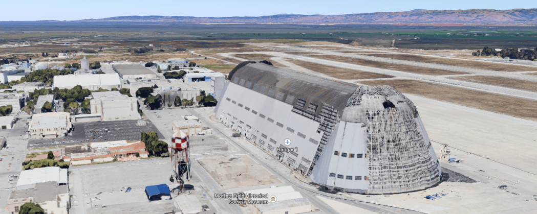 http://techcrunch.com/2014/02/10/google-wins-right-to-lease-moffett-field-will-restore-hangar-one/