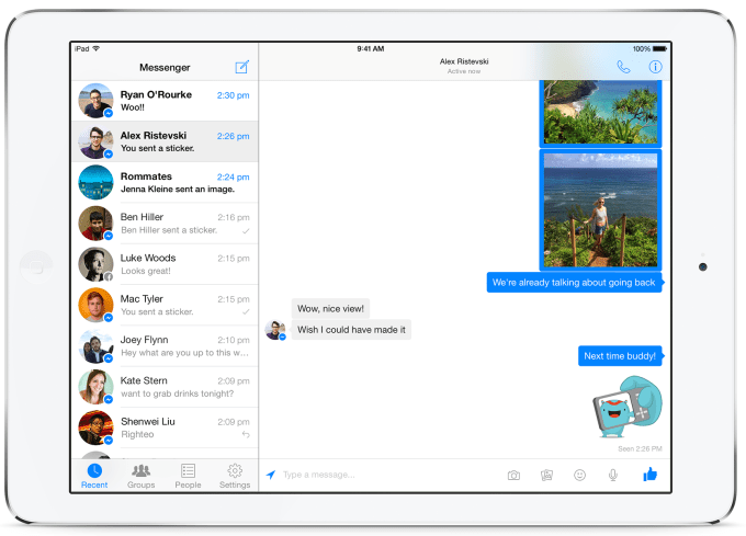 1 - Messenger iPad Conversation