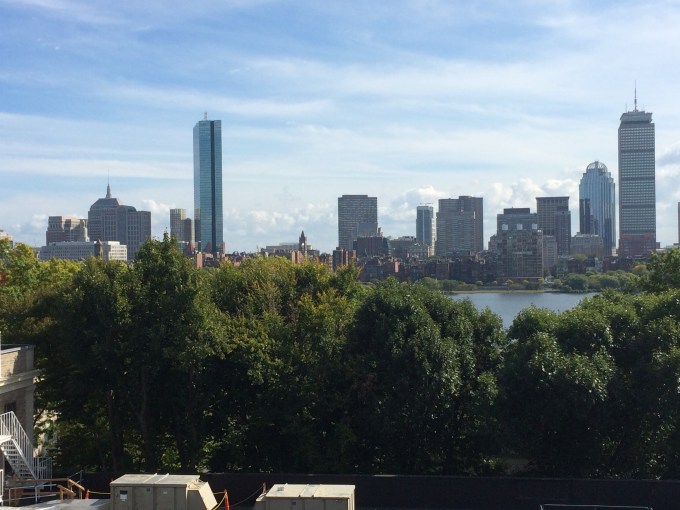 Boston skyline taken from MIT in Cambridge, MA.