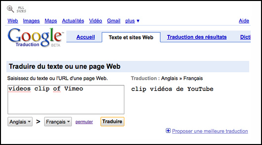 google needs french lessons  translates  u0026quot vimeo u0026quot  to  u0026quot youtube u0026quot