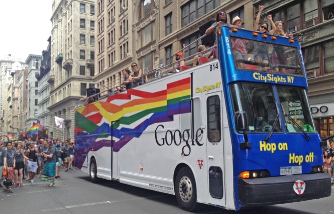 Google Pride NYC Bus