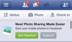 Facebook Promotes Photo Sync