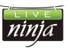 Live Ninja Logo - PNG (Stacked Black Box - Full Color) 1000x655
