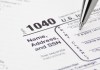 IRS 1040 Tax Form Being Filled Out