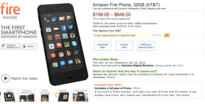 Fire Phone Prime offer