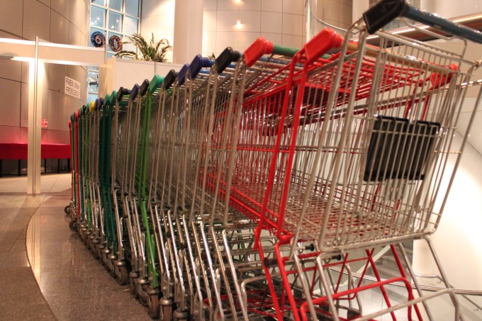 Colorful shopping carts