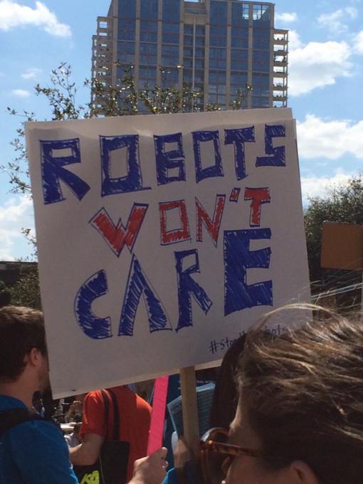 Robot protest at SXSW