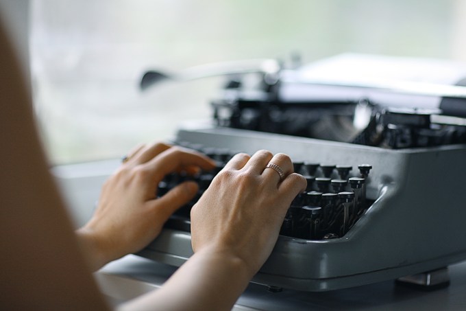 typewriter writing
