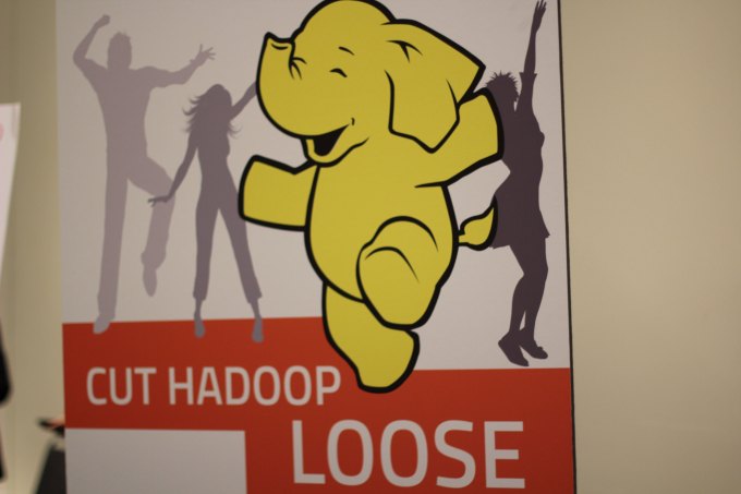 Cartoon of Hadoop elephant with caption "Cut Hadoop Loose"