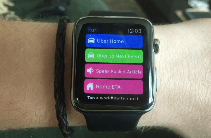 Workflow Apple Watch app