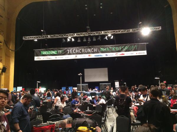 Shot of room where TechCrunch Disrupt Hackathon was held in NYC in May, 2015.