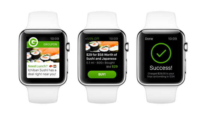 Groupon on Apple Watch 3-Up