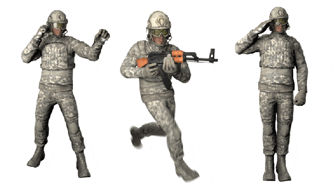 3D animated solider