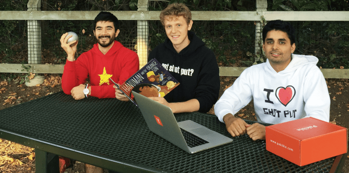 Shotput cofounders James Steinberg (center) and Praful Mathur (right) with Head of Sales Aaron Gerry (left)