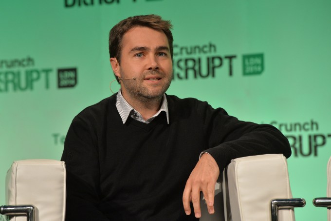 LONDON, ENGLAND - OCTOBER 21:  BlaBlaCar CEO Frederic Mazzella appears on stage at the 2014 TechCrunch Disrupt Europe/London, at The Old Billingsgate on October 21, 2014 in London, England.  (Photo by Anthony Harvey/Getty Images for TechCrunch) *** Local Caption *** Frederic Mazzella