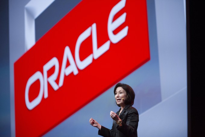 Safra Catz, co-chief executive officer of Oracle Corp., gestures as she speaks during the Oracle OpenWorld 2014 conference in San Francisco, California, U.S., on Sunday, Sept. 28, 2014. Catz made her first remarks as Oracle co-CEO at the conference when she introduced Intel Corp. President Renee James, who also spoke. Photographer: David Paul Morris/Bloomberg via Getty Images