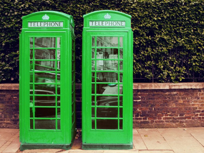 disrupt london 2015 two green phone booths