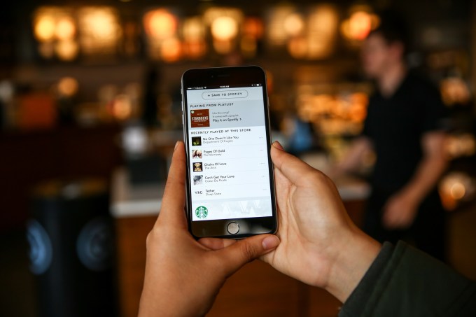 Spotify in the Starbucks app photographed on Fridday, January 8, 2015. (Joshua Trujillo, Starbucks)