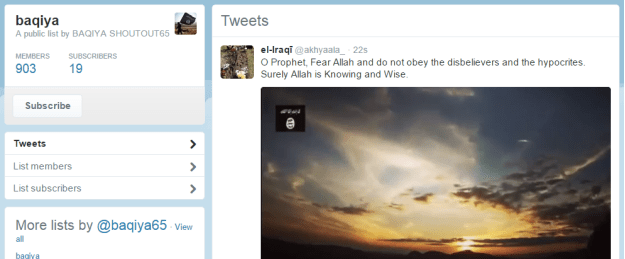 pro-ISIS Twitter account