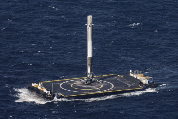 SpaceX completes the first successful soft landing of a rocket on a drone ship /Image courtesy of SpaceX