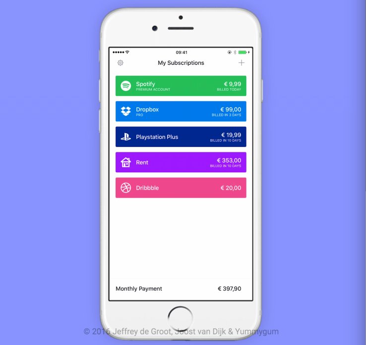 Billy lets you track your subscriptions and bills in a simple app