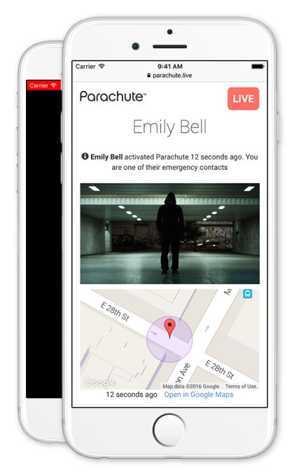 Parachute lets organizations receive live-streamed emergency incidents recorded with your iPhone