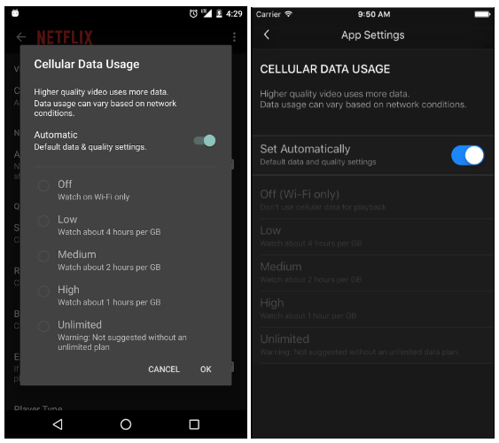 Netflix now lets you control how much data it uses when streaming from your smartphone