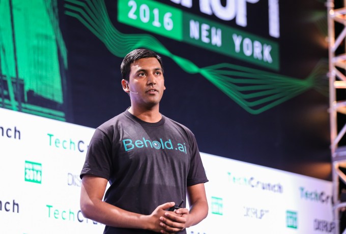 Co-founder Jeet Raut presents onstage at TechCrunch Disrupt NY 2016