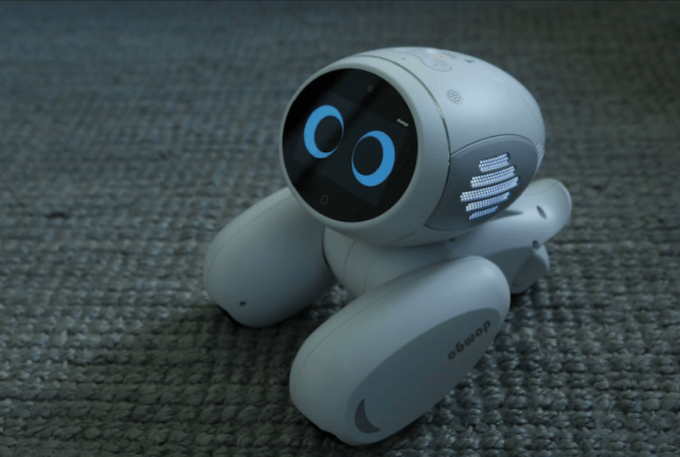 An early prototype of ROOBO's AI pet robot, Domgy.