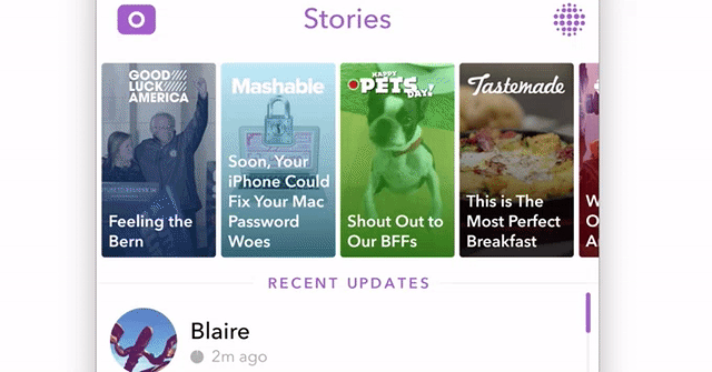 Snapchat discover Scroll