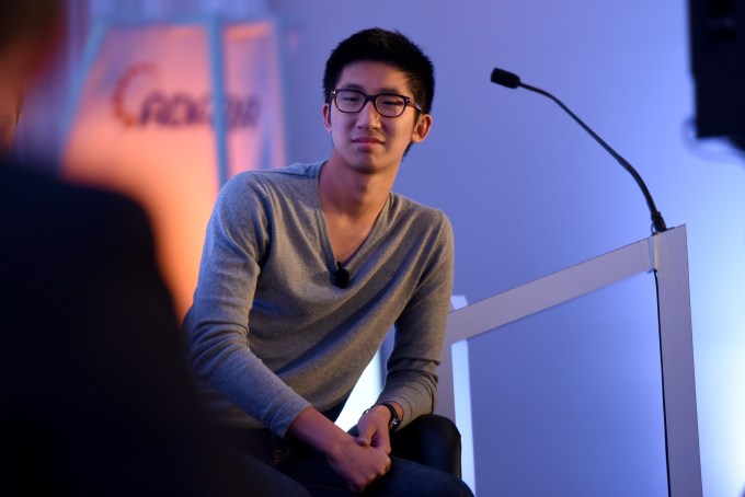 NEW YORK, NY - SEPTEMBER 30:  CEO/Founder of Kiip Brian Wong speaks onstage at the The C-Suite Mobilizes panel during Advertising Week 2015 AWXII at the ADARA Stage at Times Center Hall on September 30, 2015 in New York City.  (Photo by Mike Pont/Getty Images for AWXII)