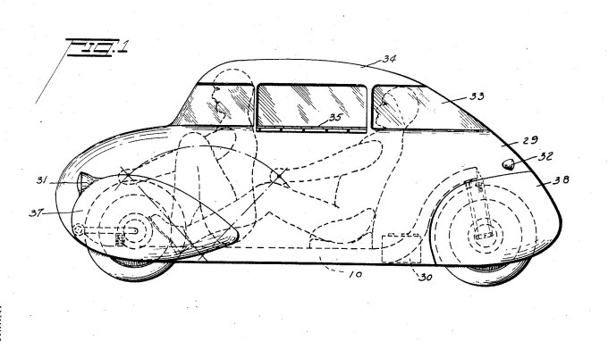 man-powered vehicle patent, 1939