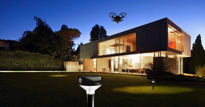 Sunflower Labs' system uses motion sensing lights and drones to monitor a property.