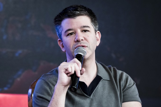 Travis Kalanick, co-founder and chief executive officer of Uber Technologies Inc., speaks during th TiE Global Entrepeneurs Summit in New Delhi, India, on Friday, Dec. 16, 2016. Kalanick said the company will introduce Uber Moto across India. Photographer: Udit Kulshrestha/Bloomberg via Getty Images