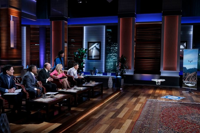 SHARK TANK - "Episode 818"- In a special episode featuring millennial entrepreneurs, one will make the deal that takes the award-winning "Shark Tank" across the $100 million threshold of deals made in the Tank, on "Shark Tank," airing FRIDAY, FEBRUARY 24 (9:00-10:01 p.m. EST), on the ABC Television Network.. (ABC/Michael Desmond)
MARK CUBAN, DAYMOND JOHN, KEVIN O'LEARY, LORI GREINER, ABBY SPEICHER (DARTDRONES), ROBERT HERJAVEC