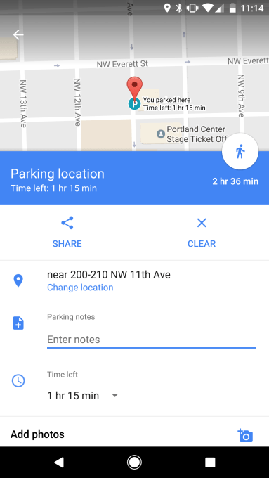 where did I park? Google maps