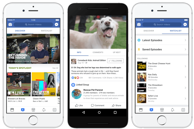 Facebook launches Watch tab of original video shows