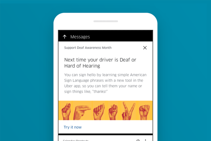 Uber adds a new feature for riders that teaches basic sign language