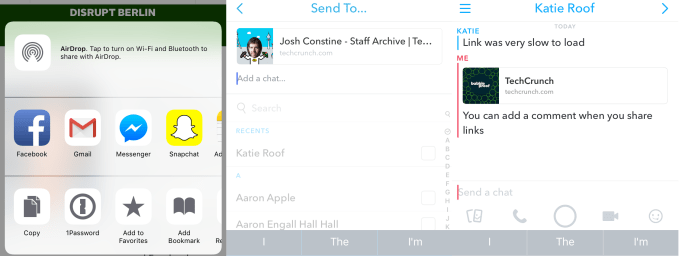 Snapchat dangles referral traffic with link sharing from other apps