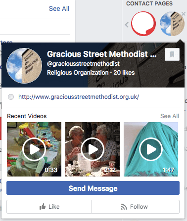 Holy moly! Facebook test was nudging me to chat with a church