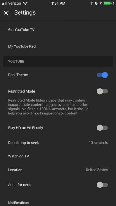 A dark mode for YouTube’s mobile app is spotted in the wild