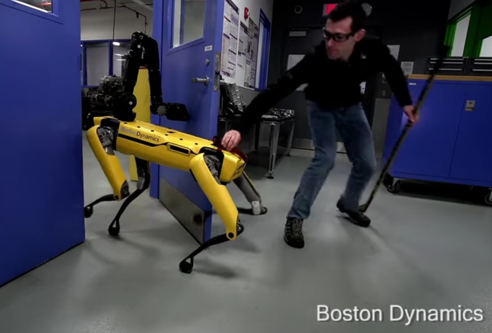 Humans sow seeds of destruction by abusing poor robot just trying to walk through a door