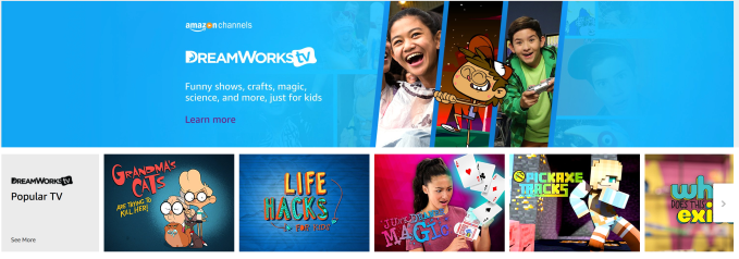 DreamWorksTV launches its first over-the-top streaming service on Amazon Channels