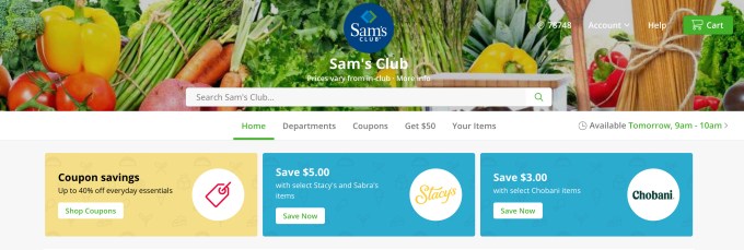 Walmart’s Sam’s Club partners with Instacart for same-day grocery delivery